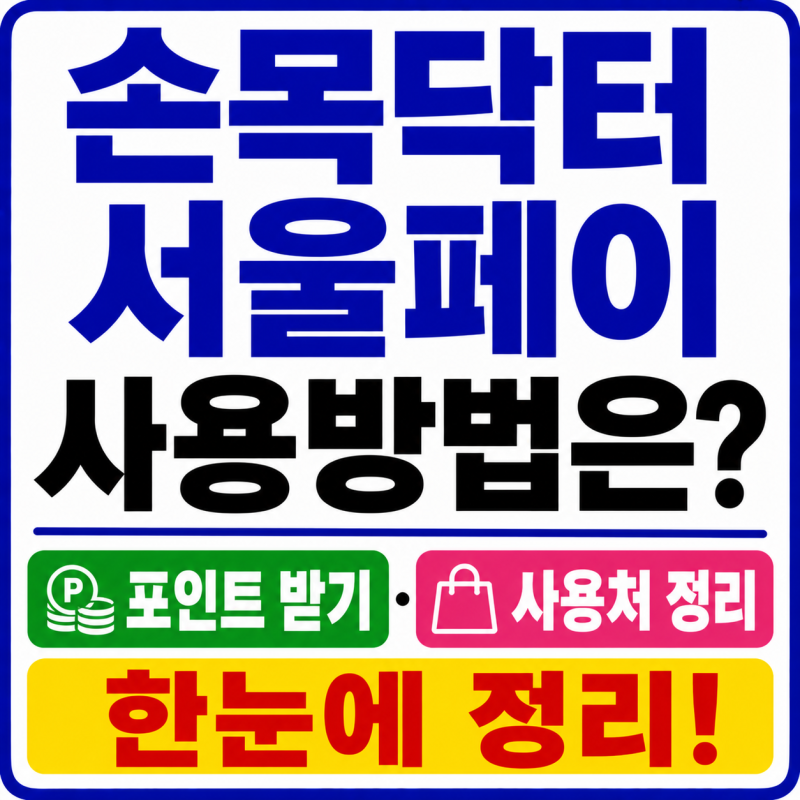 손목닥터 서울페이 사용방법은? 포인트 받기·사용처 정리