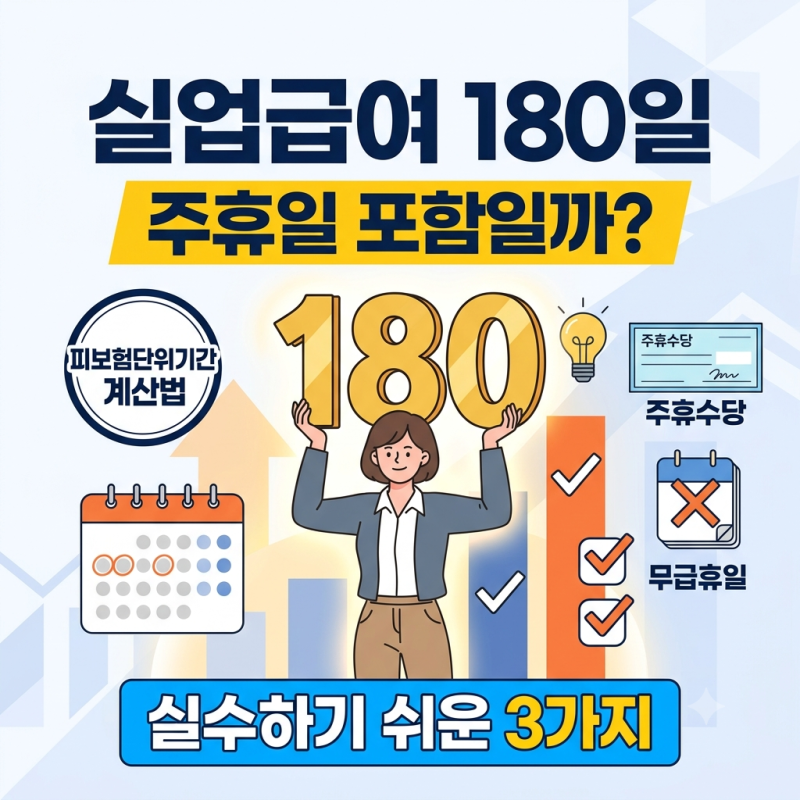 실업급여 180일, 주휴일 포함일까? 피보험단위기간 계산법과 실수하기 쉬운 3가지