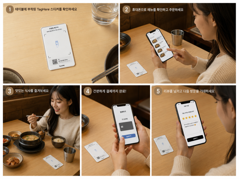 태그히어 QR오더 하나로 영수증 없이 네이버 리뷰 쌓는 법