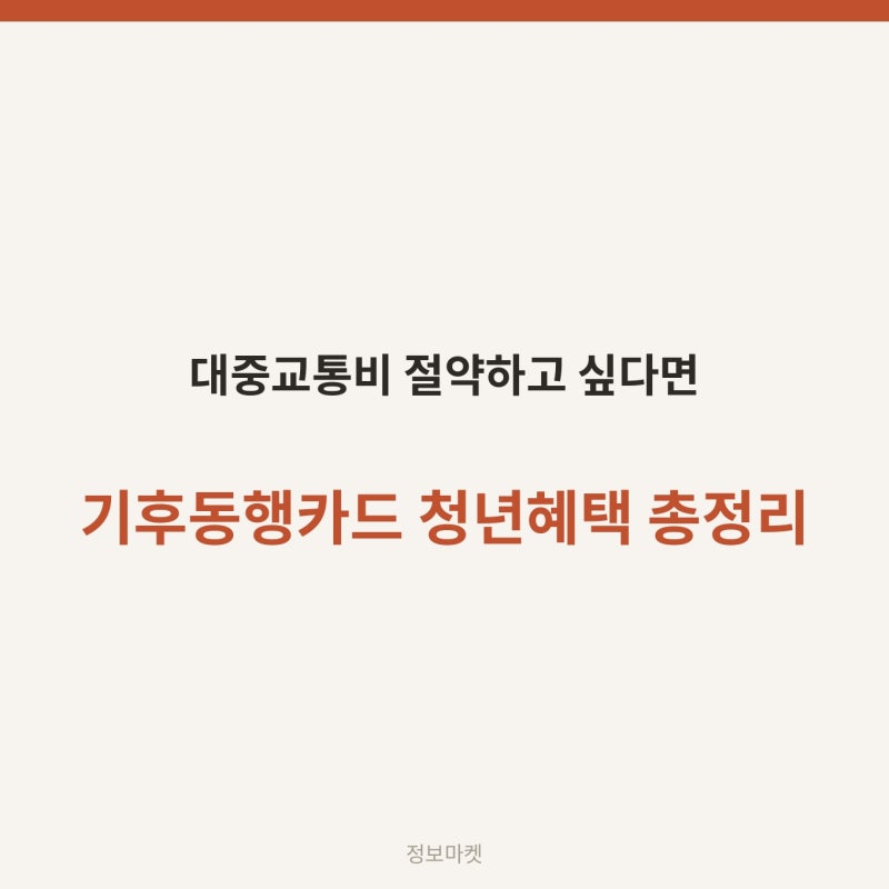 기후동행카드 청년 할인 신청 발급 경기도 범위