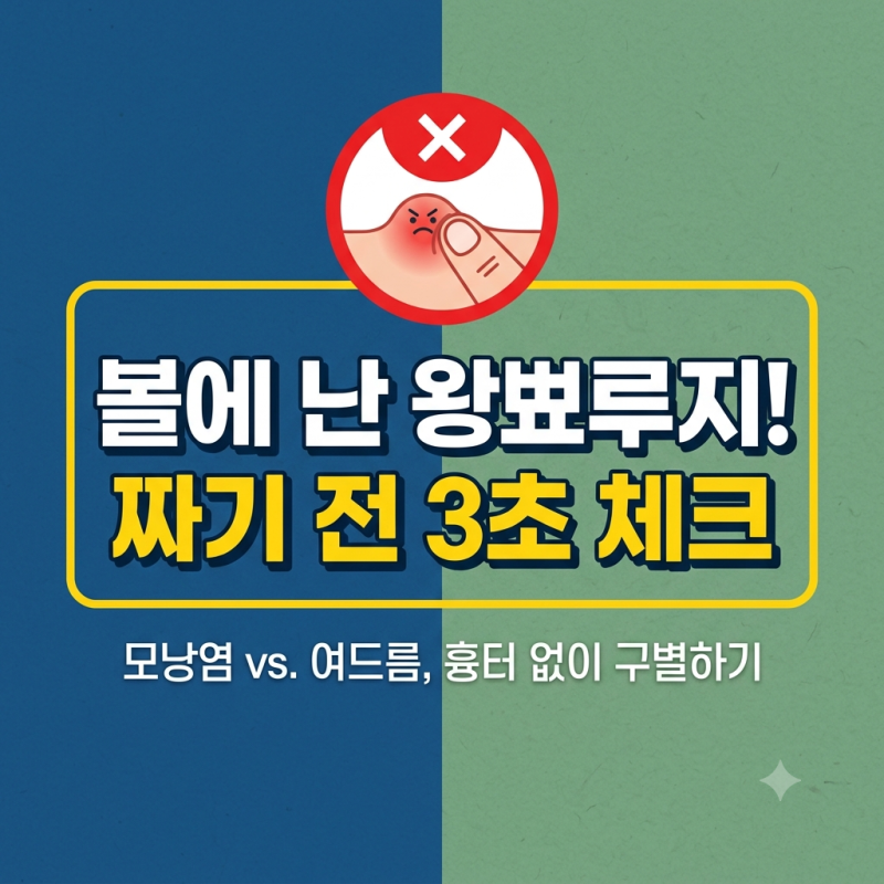 볼 왕뾰루지 모낭염일까 화농성 여드름일까? 압출전 3초 구별법과 부작용 없는 치료법 정리