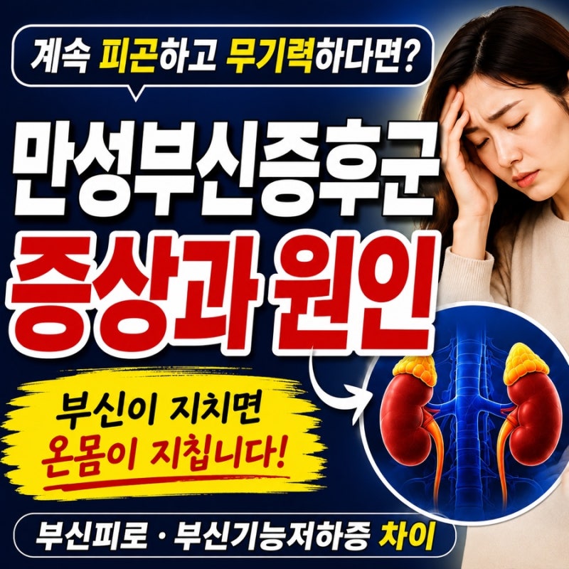 만성부신증후군 증상과 원인｜부신피로·부신기능저하증 차이