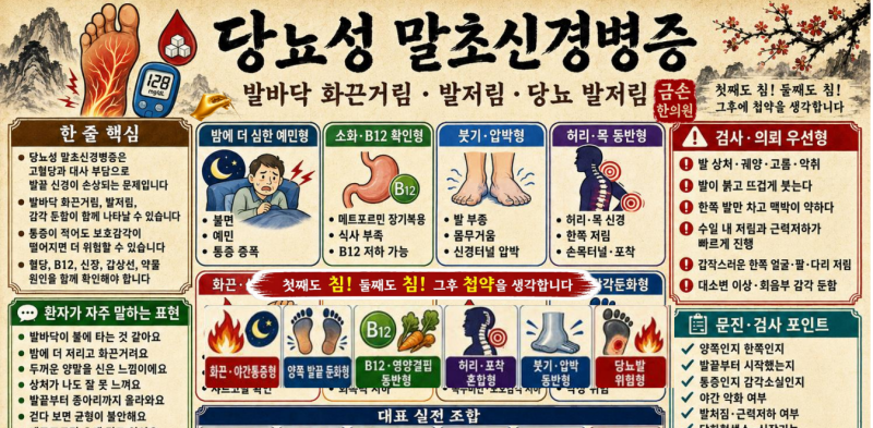 당뇨성 말초신경병증(발바닥이 화끈거리고 발저림이 계속된다면?)