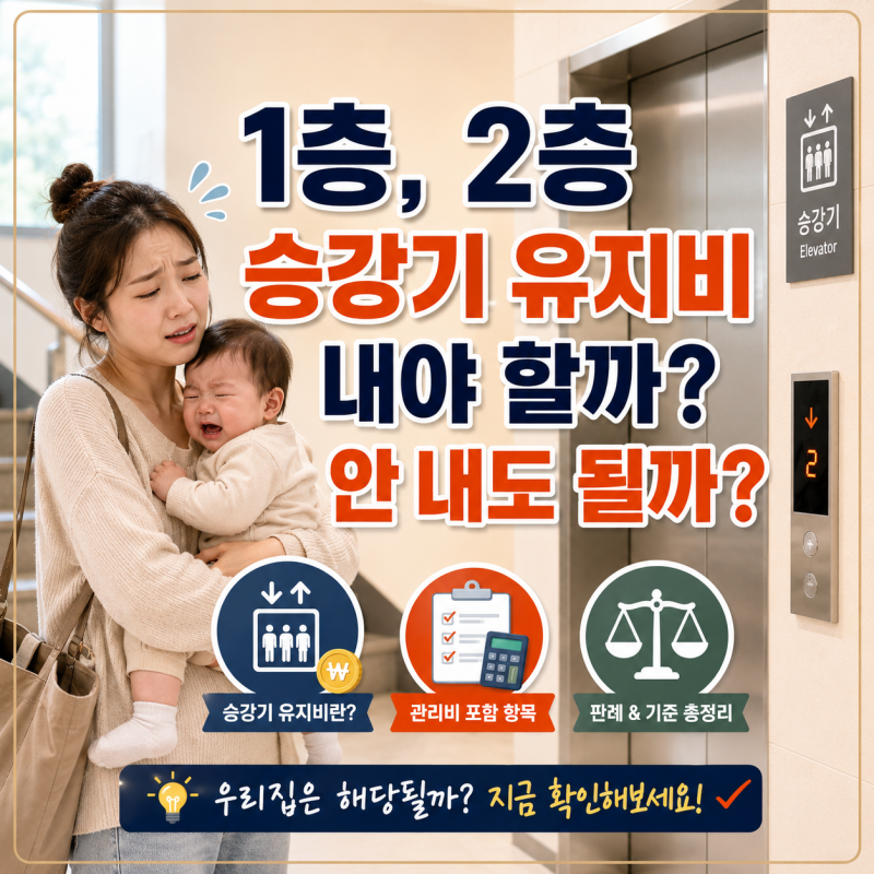 1층, 2층 승강기유지비 내야 할까? 안 내도 될까?