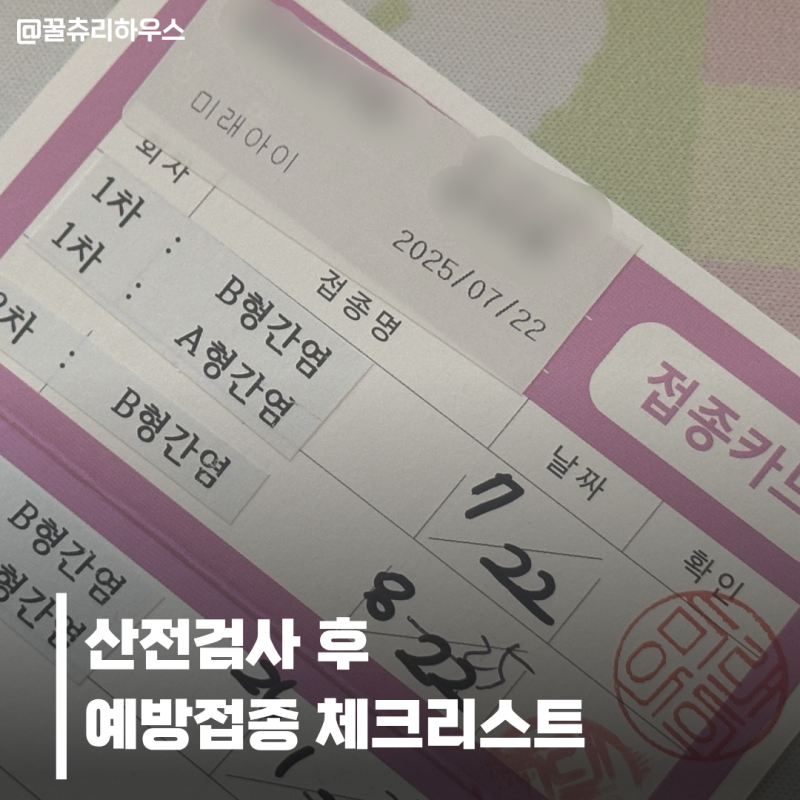 산전검사 후 예방접종 체크리스트｜풍진·A형·B형간염 항체 없을 때