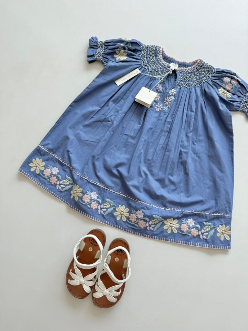 키즈 원피스_아폴리나키즈 Verna Smock Dress - Azul 3-5Y