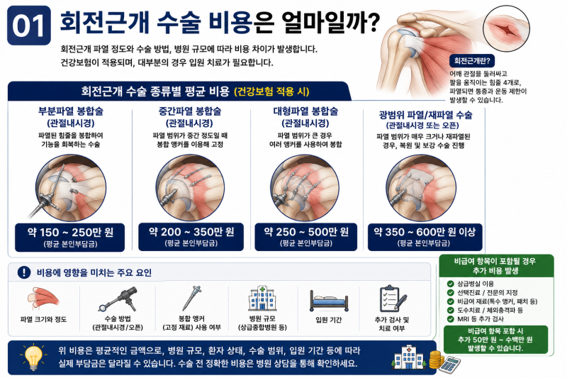 어깨 회전근개 수술 비용 얼마나 들까? 실제 부담금 총정리