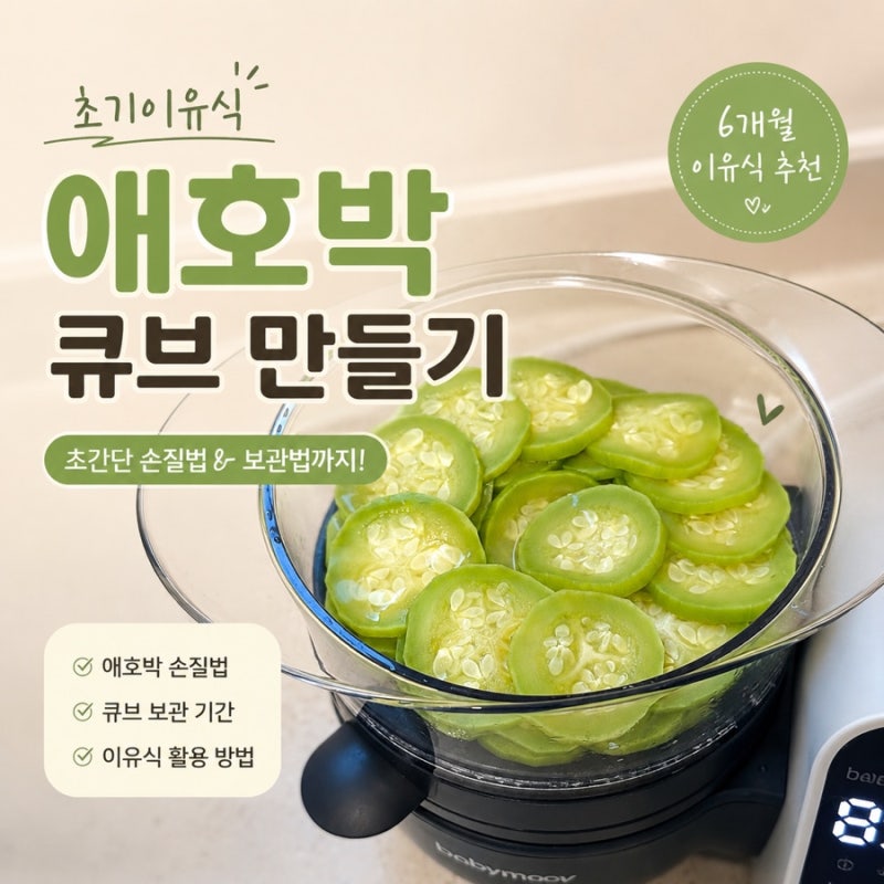 [초기이유식] 애호박 큐브 만들기 | 베이비무브로 10g 큐브 만드는 방법 (+보관기간, 활용법)