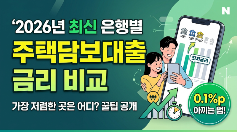 2026년 최신 주택담보대출 은행별 금리 비교 및 한도 총정리