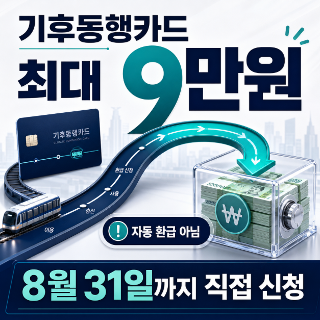 기후동행카드 최대 9만원 환급, 자동이 아니라 8월 31일까지 직접 신청입니다