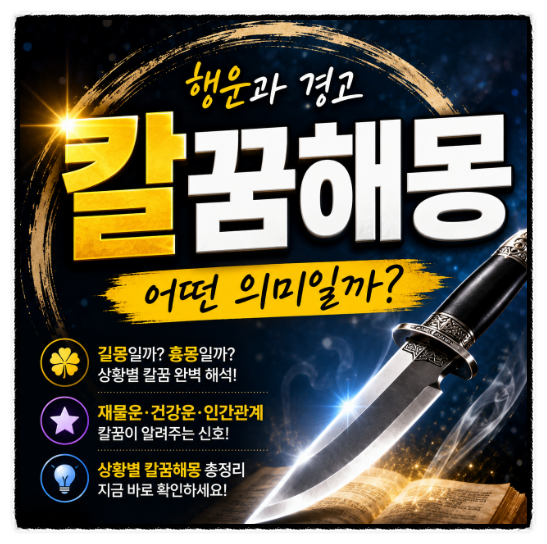 칼꿈해몽 행운과 경고 어떤 의미일까