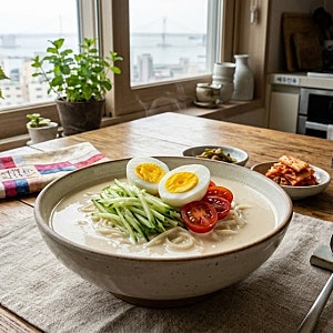 [앵콜마스터 레시피] 두유제조기로 초간단! 영양 만점 저염 콩국수 만들기 & 기력 회복 레시....