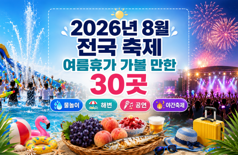 2026년 8월 전국 축제 일정 총정리｜여름휴가 때 가볼 만한 지역축제 30곳