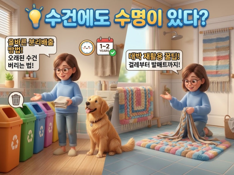 오래된 수건 그냥 버리지 마세요! 올바른 분리배출 방법 & 대박 재활용 꿀팁