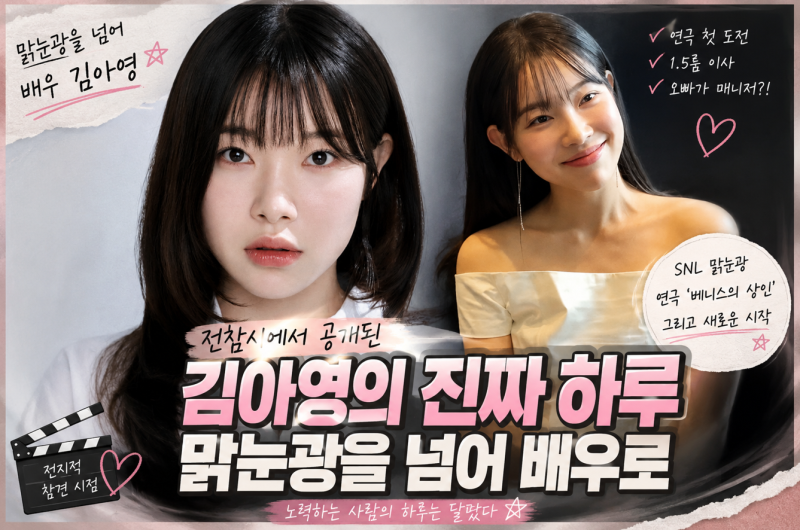 배우 김아영 프로필 나이, 집 공개…SNL 맑눈광 배우 연극 도전·오빠 매니저
