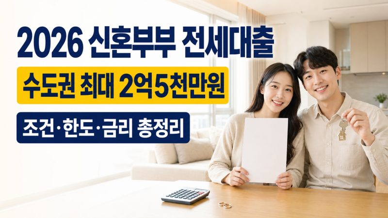 2026 신혼부부 전세대출·LH 전세임대 조건, 한도와 금리 총정리