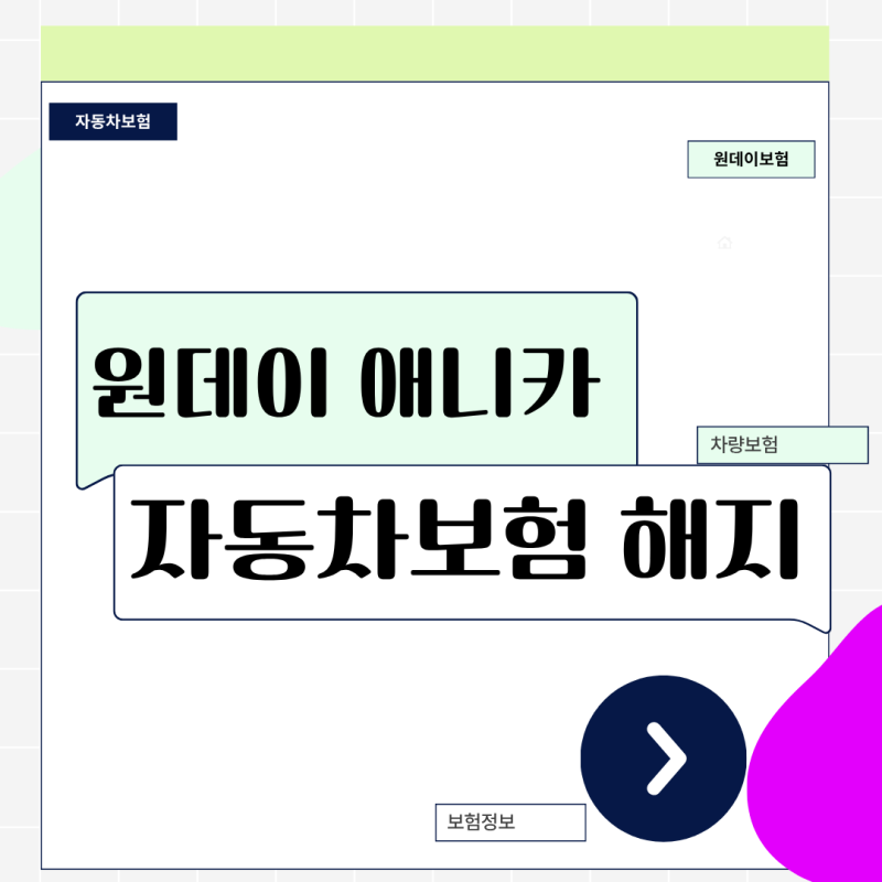 일정 취소로 환불 신청? 원데이 애니카 자동차보험 해지 절차 및 환급금 정리