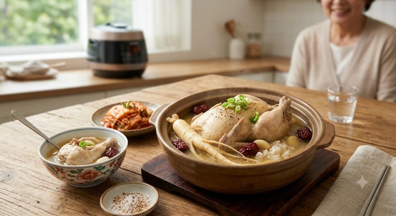 [앵콜마스터 레시피] 전기밥솥으로 끝! 가장 쉽고 속 편한 초간단 영양 닭삼계탕 만드는 법