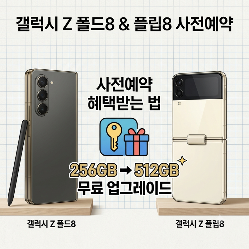 갤럭시 Z 폴드8·플립8 사전예약 혜택받는 법｜단 7일 한정! 256GB→512GB 무료 업그레이드