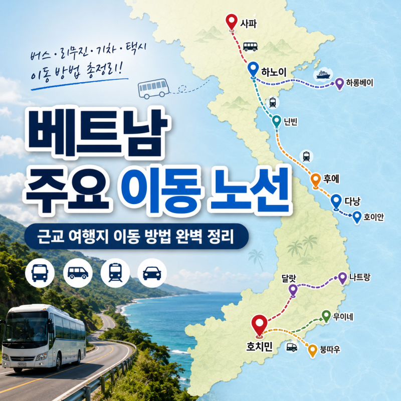 베트남 근교 여행 이동 총정리, 다낭·호치민·하노이 인기 노선 비교