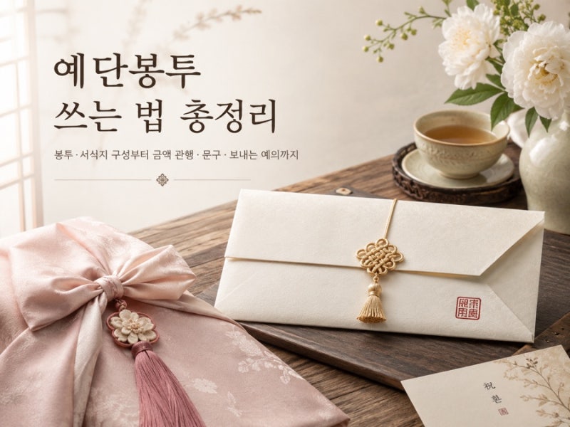 예단봉투 쓰는 법 총정리 | 봉투·서식지 구성부터 금액 관행·문구·보내는 예의까지