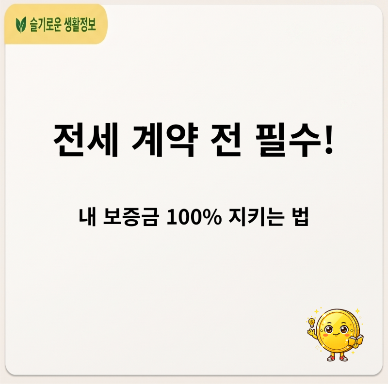 전세 계약부터 전세보증보험 가입조건 및 사기 방어 수칙 총정리