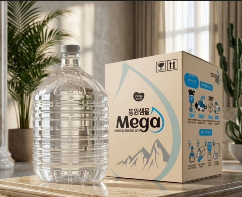 동원샘물MEGA 13리터대용량 생수 특징과 활용법 업계 최초 100% 페트로 만든 대용량 PET 출시