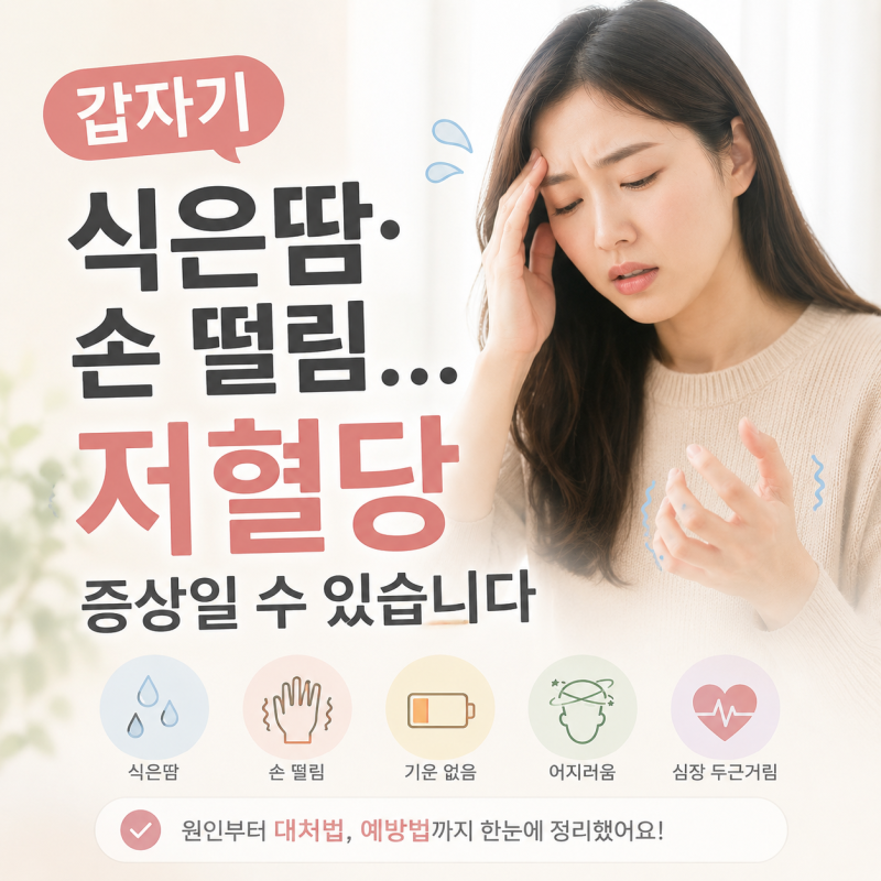 갑자기 식은땀·손 떨림… 저혈당 증상일 수 있습니다
