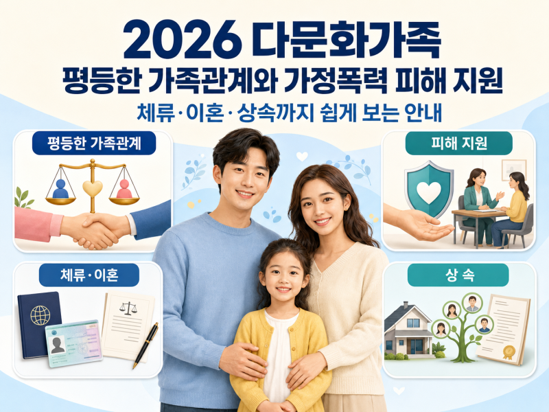 다문화가족 평등한 가족관계와 가정폭력 피해 지원｜체류·이혼·상속