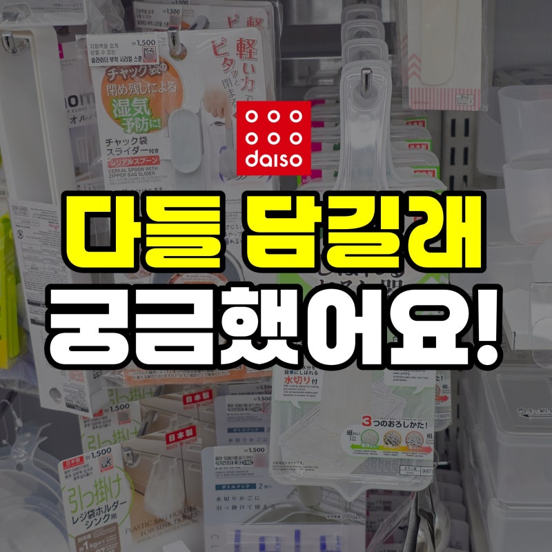 다들 담길래 궁금했어요! 다이소 일본제 꿀템 3