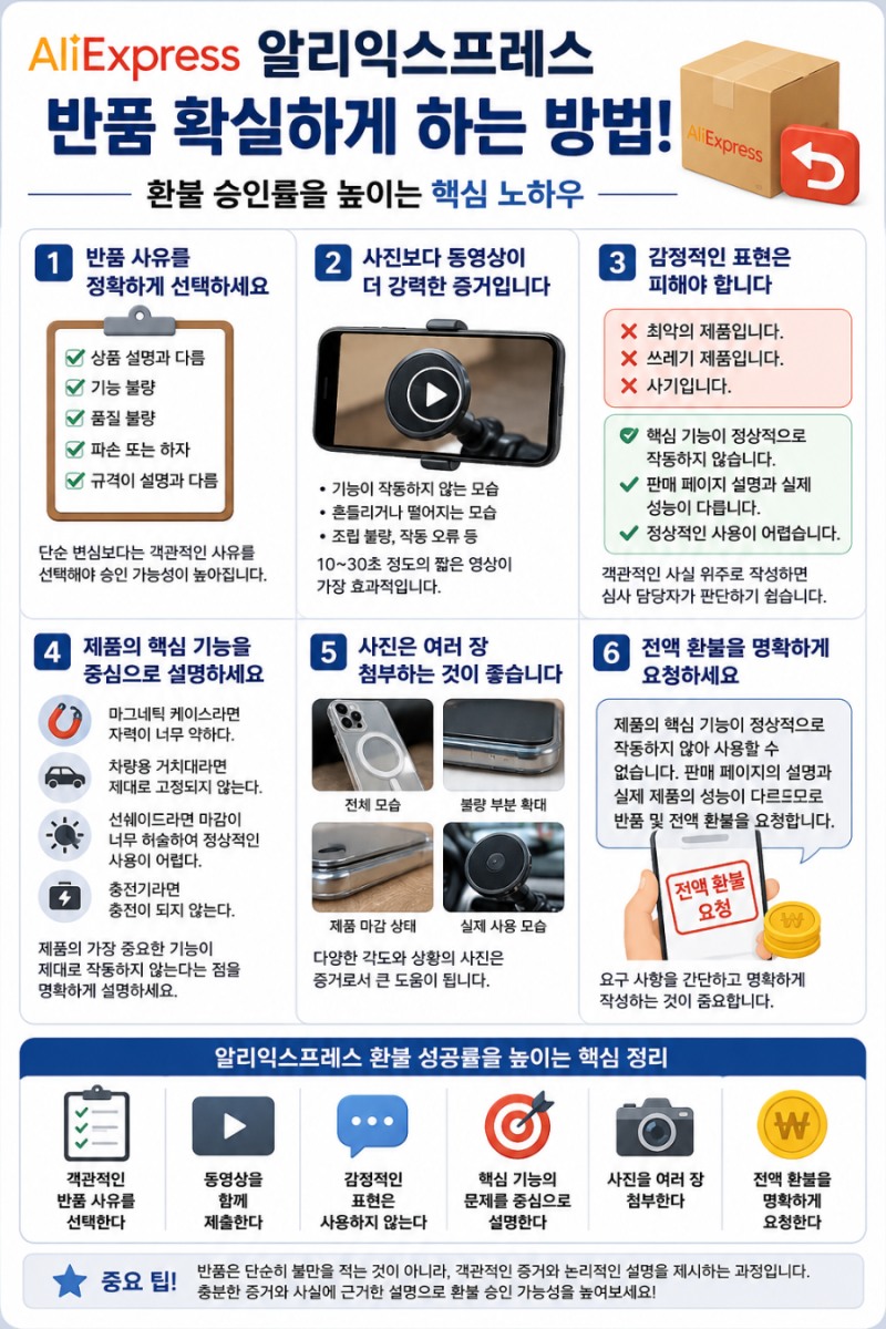 알리익스프레스 반품 방법 총정리 환불 승인률 높이는 핵심 노하우
