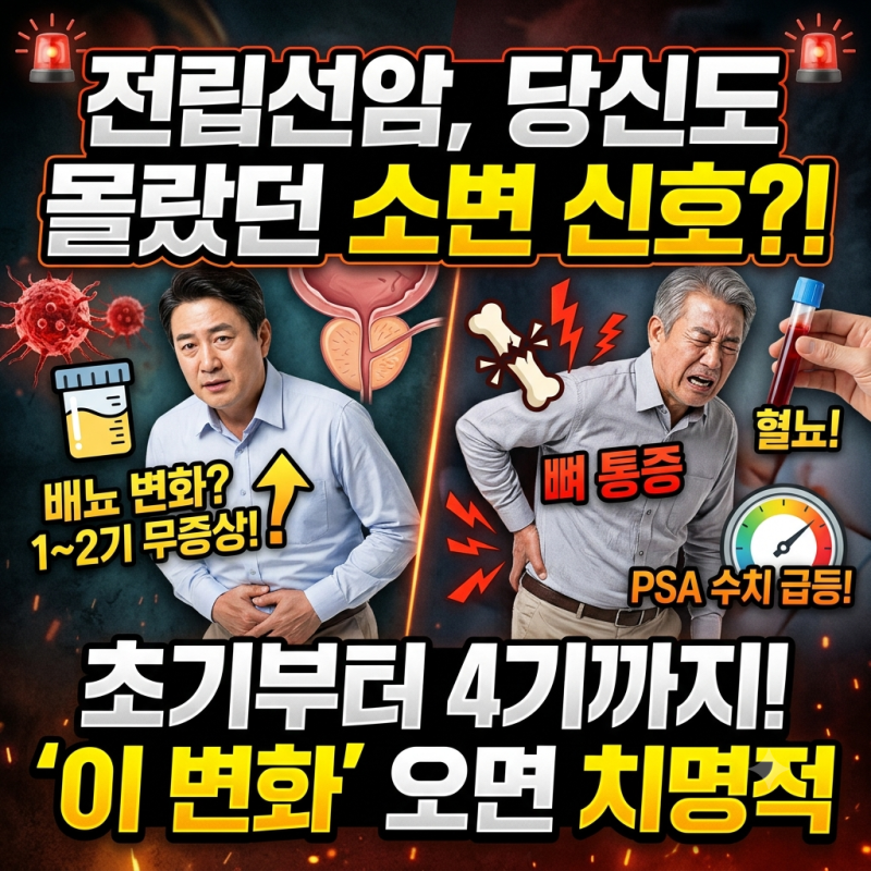 전립선암 초기 증상 3기 4기 원인과 PSA 수치 조기 신호 총정리