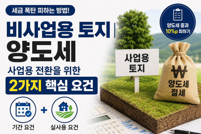 비사업용 토지 양도세｜사업용 전환을 위한 2가지 핵심 요건