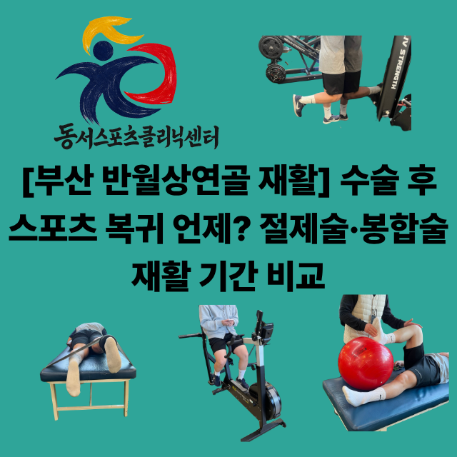 [부산 반월상연골 재활] 수술 후 스포츠 복귀 언제? 절제술·봉합술 재활 기간 비교