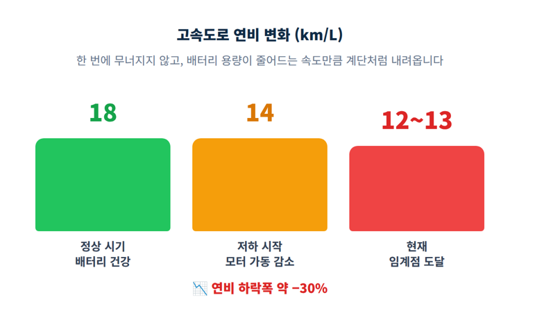 경고등도 없는데 연비만 18→12… 21.5만km K5 하이브리드(1세대), 고장이 아니라 배터리 '성능 ....