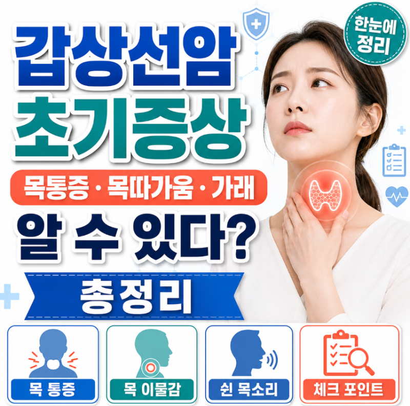 갑상선암 초기증상 목통증, 목따가움, 가래에서 알수있다? 총정리