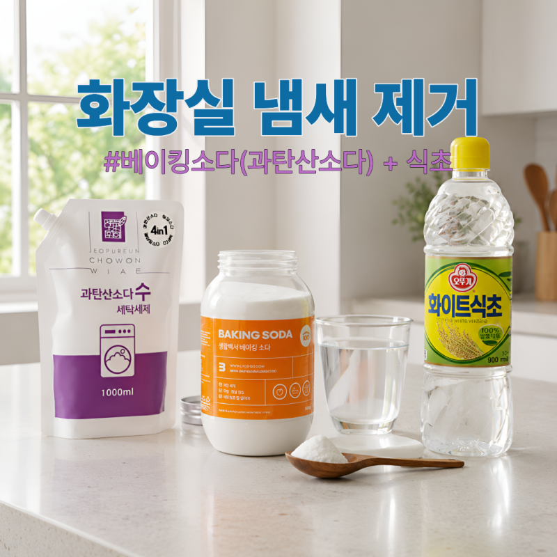 화장실 배수구 냄새, 이 가루 하나면 끝! 과탄산소다와 베이킹소다로 악취 완벽 차단하는 방....