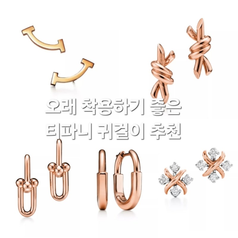 데일리로 착용하기 좋은 티파니 귀걸이 추천(티파니 T/노트/하드웨어/락/식스틴 스톤)