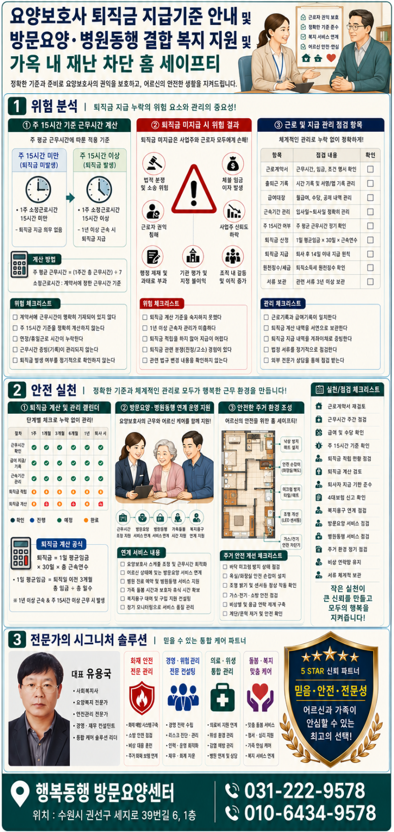요양보호사 퇴직금 지급기준 총정리 가족요양 입주요양 근로시간 산정 및 평균임금 계산법[....