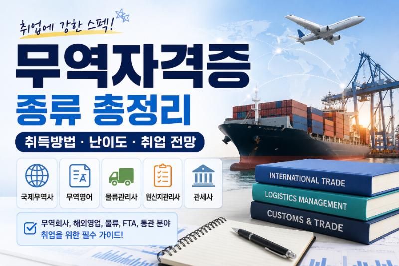 무역자격증 종류 총정리! 국제무역사·무역영어·물류관리사 난이도, 취업 전망까지