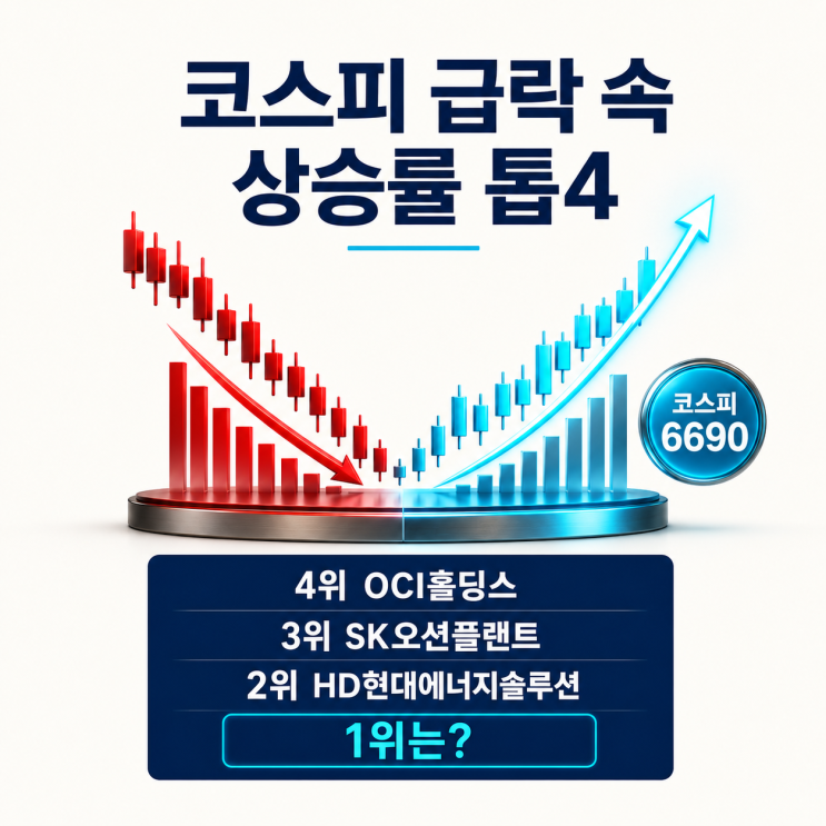 <b>코스피 급락</b> 속 상승률 톱4, 3위 OCI홀딩스 2위... 