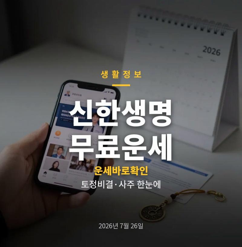 신한생명 무료운세 바로가기와 토정비결, 사주로 보는 2026 흐름