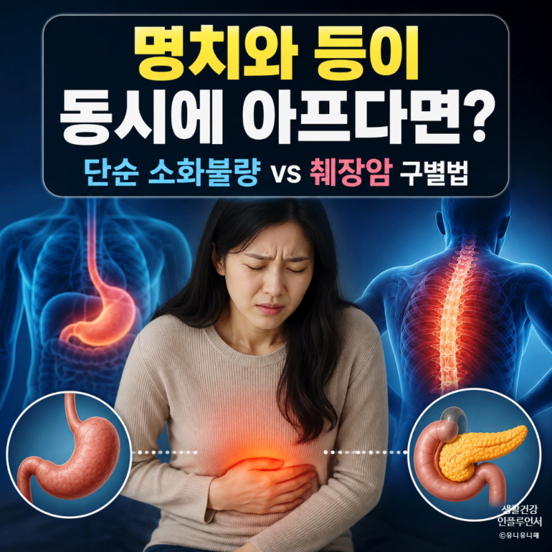 명치통증과 등통증, 단순 소화불량일까? 췌장암 초기증상 구별법