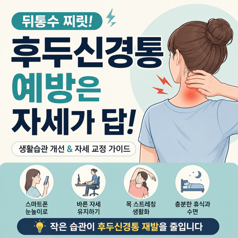 후두신경통 예방, 약보다 중요한 생활습관과 자세 교정 ㅣ 전주 효천지구 서진영신경과