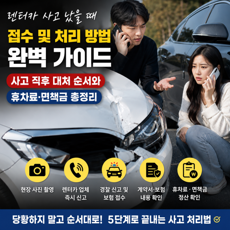렌터카 사고 났을때 접수 및 처리 방법 완벽 가이드ㅣ사고 직후 대처 순서와 휴차료·면책금 ....