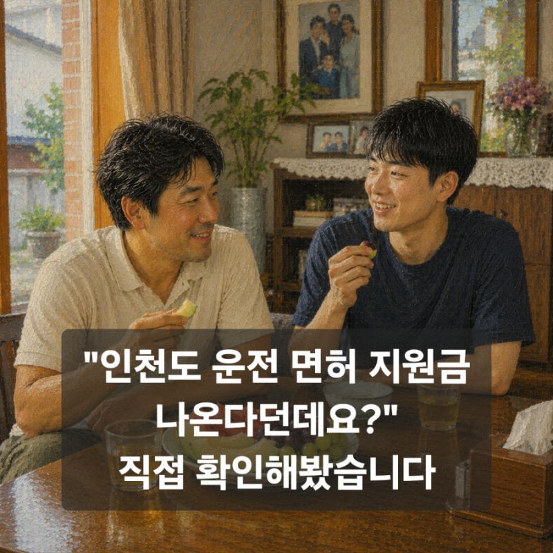 인천 청년 운전면허 지원금 : 응시료 10만원엔 '면허'가 빠졌습니다, 지금 노려야 할 건 드림....