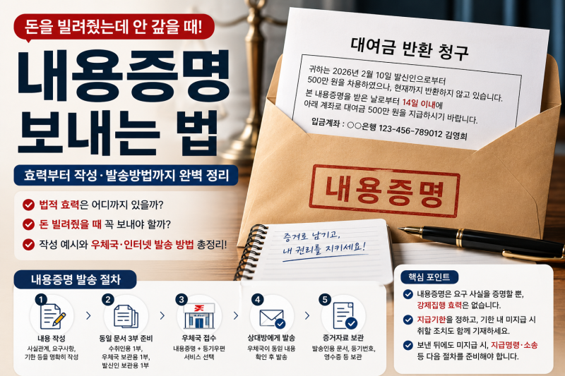 내용증명 보내는 법, 돈을 빌려줬을 때 꼭 해야 할까?