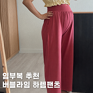 편안한 임산부 요가바지 임부복 추천 버블라임 하렘팬츠