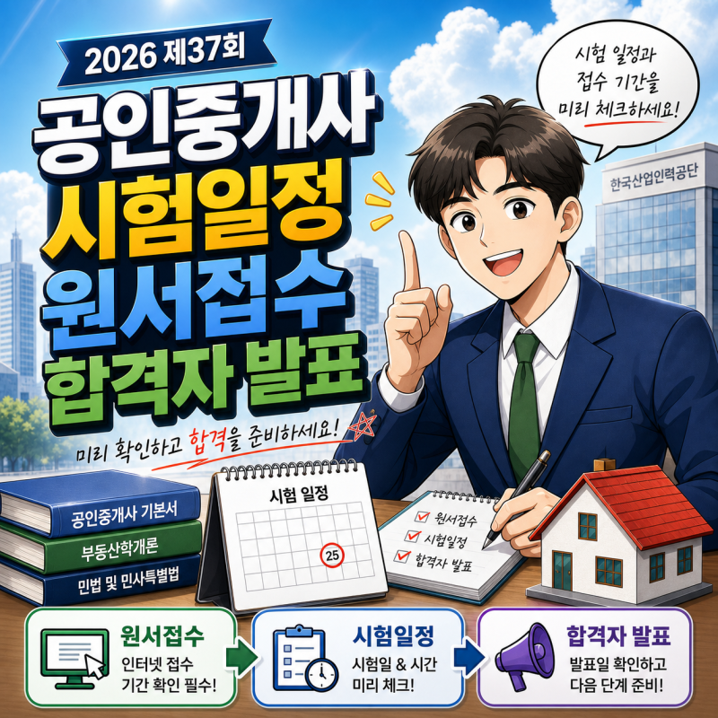 2026 공인중개사 시험일정 원서접수 합격자 발표
