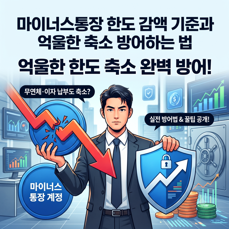 마이너스통장 한도 감액 기준과 억울한 축소 방어하는 법
